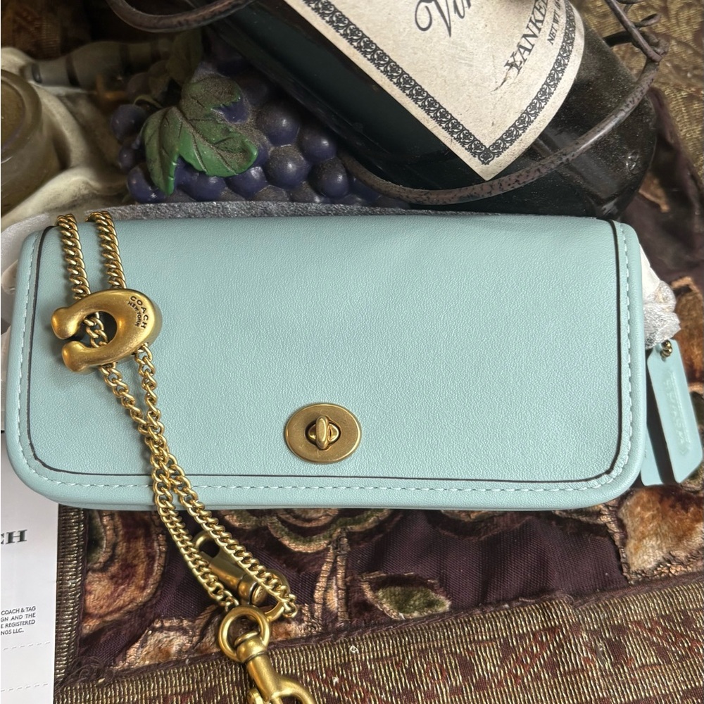 Authentic COACH 1941 Glovetanned leather Turnlock flap small crossbody on chain